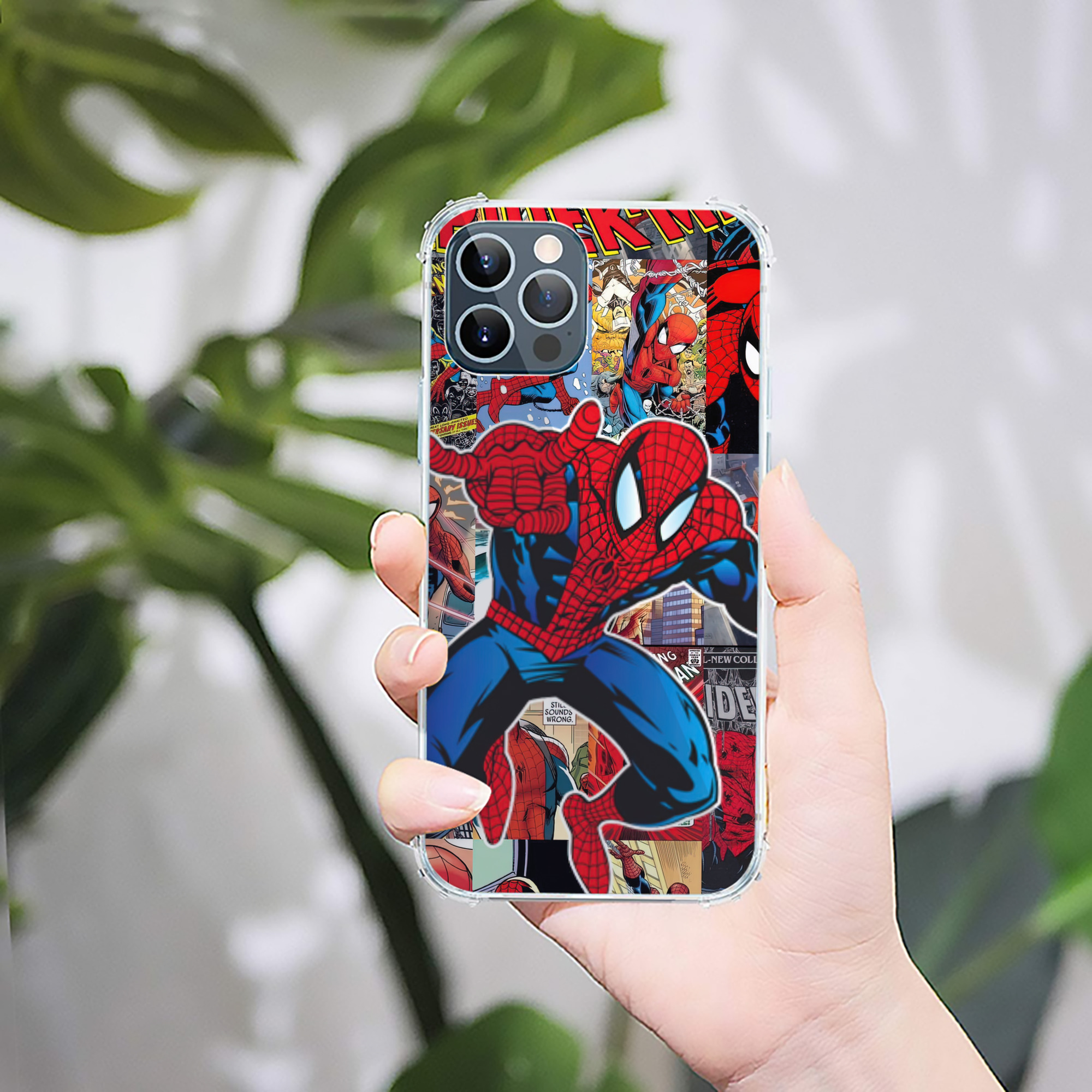 （画像用） Spider Man スパイダーマン 【iPhone 12シリーズ対応】透明スマホケース（クリアソフトケース）